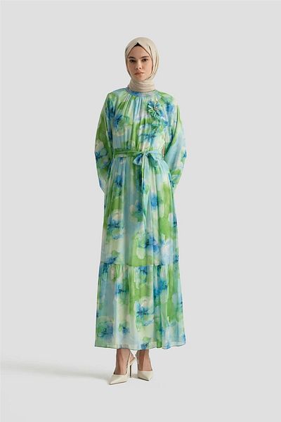 Armine Patterned Dress 25Yd4018 Blue