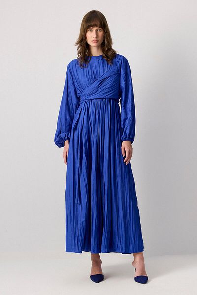 Touché Privé Belted Pleated Dress