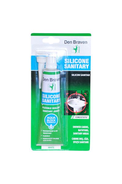 Den Braven Silicon sanitar, alb, Den Braven, interior/exterior, 80 ml