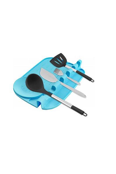 OEM Anti-drip holder for kitchen utensils, 25 x 19 x 3 cm, silicone, blue