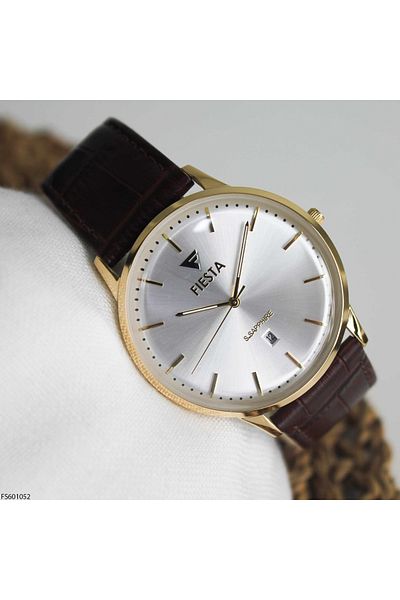 Fiesta Fs601052 Men's Wrist Watch with Leather Band