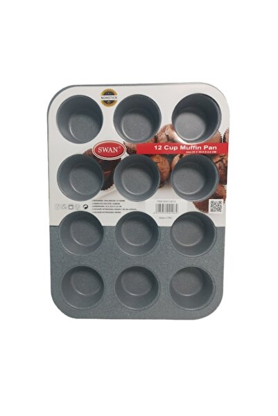 Swan Tava pentru briose SWAN, 12 forme, Granit, 35x26.5x2.6 cm