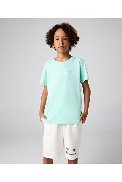 Champion Icons Crewneck T-Shirt Green Kids T-Shirt-306777-Gs009