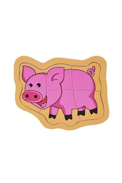 OEM Puzzle Incastru din Lemn Purcel 5 Piese