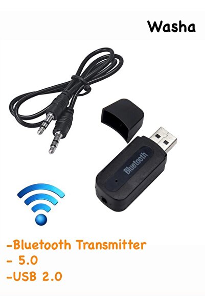 WASHA Bluetooth Dongle Usb/aux 3.5mm Kablosuz Stereo Ses Müzik Alıcısı/adaptör Dongle Uyumlu