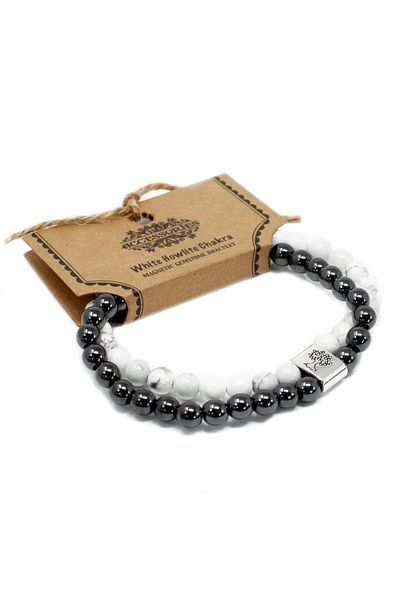 OEM Therapeutic Magnetic Bracelet with Hematite & Howlite