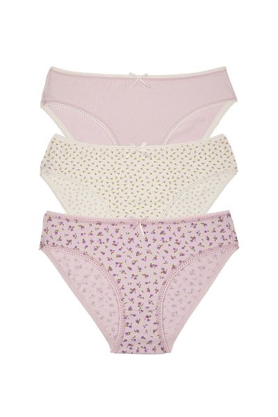SUWEN 3-Piece Patterned Slip Panties