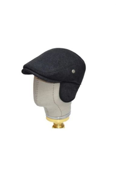 ergül çanta Wool Cashmere Winter Eared Men's Cap Hat Beckham Model