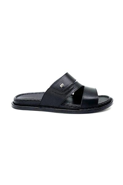 KİNDEP Kindep Tardelli Γνήσιο δέρμα Poly Light Sole Comfort Casual Ανδρικές Παντόφλες ΜΑΥΡΟ ΜΑΥΡΟ