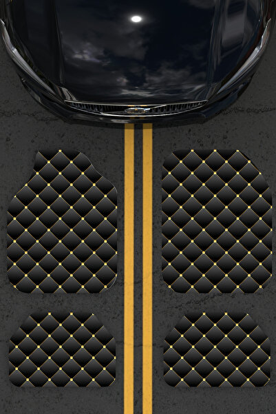 Charmbi -VIP- Lüx Dekoratif Desenli Oto Paspas Takımı Yıkanabilir Üniversal 4...