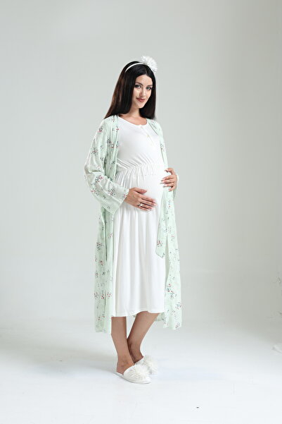 LOHOUSE روب نوم نسائي صيفي منقوش بالزهور الخضراء من Tuba، مجموعة من قطعتين من...