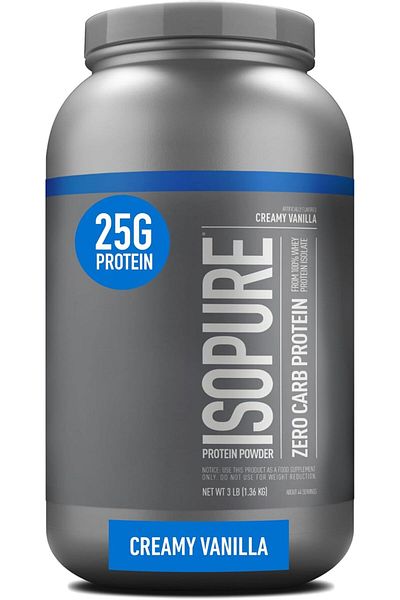 Isopure Zero Carb Protein, Whey Protein Isolate, 3 Lbs, Creamy Vanilla, 44 Servings