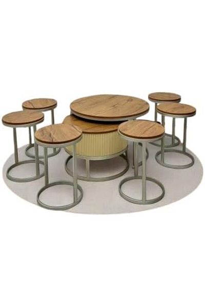 l'elefante 6-Piece Nesting Table Set – 2 Coffee Tables + 4 Side Tables