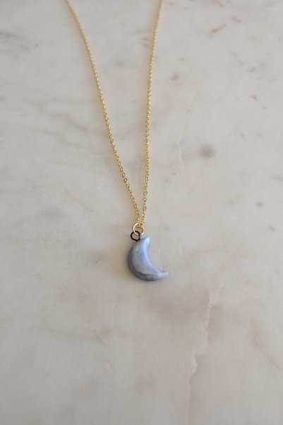 sukupotCeramics Blue Moon Handmade Porcelain Necklace