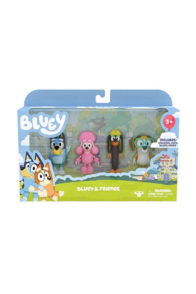 Moose Toys Set of 4 Bluey and Friends figurines