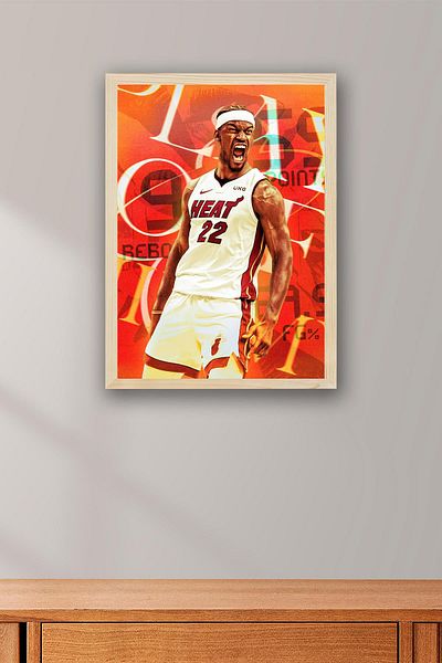 Saturn Pictură înrămată Jimmy Butler - Pictură poster NBA de baschet
