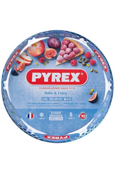 Pyrex Platou de tartă Pyrex Iconics, sticlă rezistentă la căldură, Ø28 x 4 cm, 1,6 L