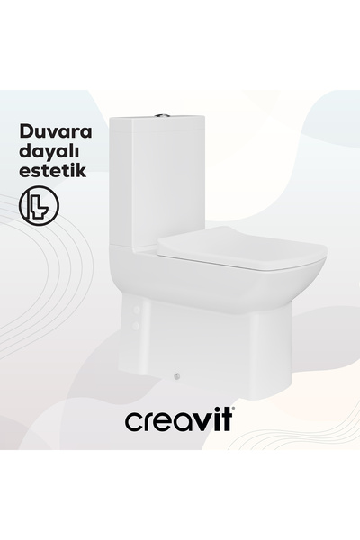 Creavit Lara Thermoplast Yavaş Kapanan Klozet Kapaklı Beyaz Set