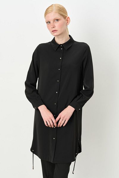 Nihan Eyelet Detailed Tunic Black