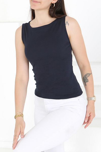 TOFİSA Zero Sleeve Bady Navy Blue - 27374