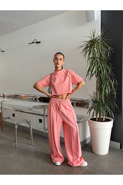 mydukkan.co Reverse Stitch Detail Crop Set