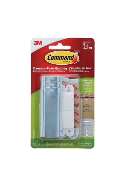 COMMAND 3-Piece Damage-Free Durable Universal Picture Hanger Silver Large