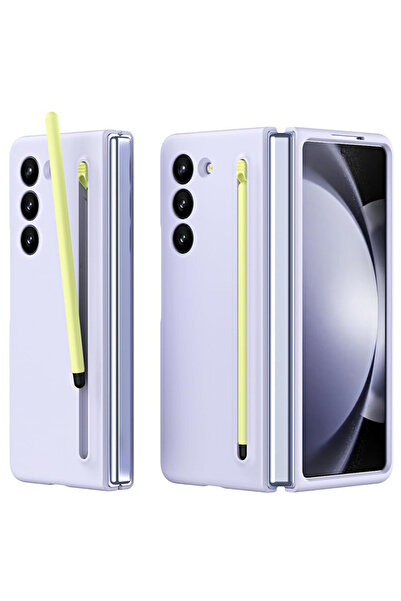 REDz Accessories Carcasă subțire cu stilou inclus pentru Samsung Z Fold7, folie de protecție pentru ecran din sticlă, antișoc, mov