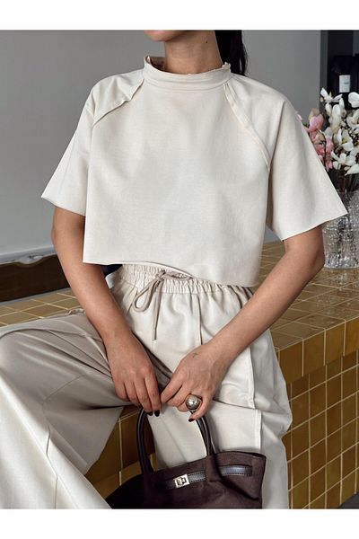 mydukkan.co Reverse Stitch Detail Crop Set