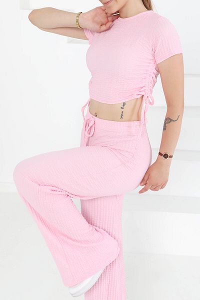 TOFİSA Side Lace Suit Pink - 27277