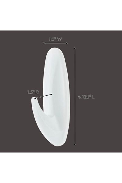 COMMAND Designer Adhesive Hook with 2 Strips White Large