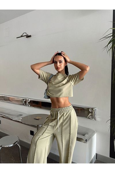 mydukkan.co Reverse Stitch Detail Crop Set