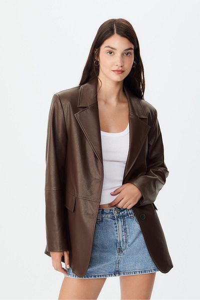 Stradivarius Faux leather blazer