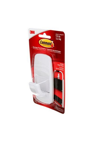 COMMAND Jumbo Hook with 4 Strips White Large