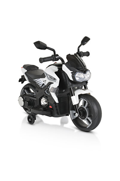 OEM Motocicleta electrica copii Moni Houston Alb, varsta 3- 5 ani, roti ajuta...