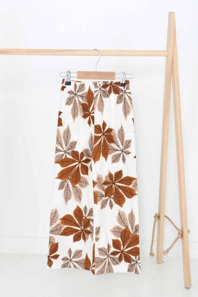 TOFİSA Κοριτσίστικο παντελόνι με σχέδιο καφέ - 27378