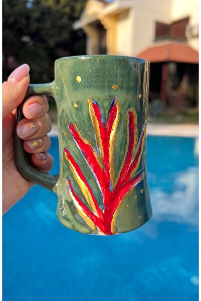 MAMALİZA Handmade Porcelain Coral Mug 300ml.