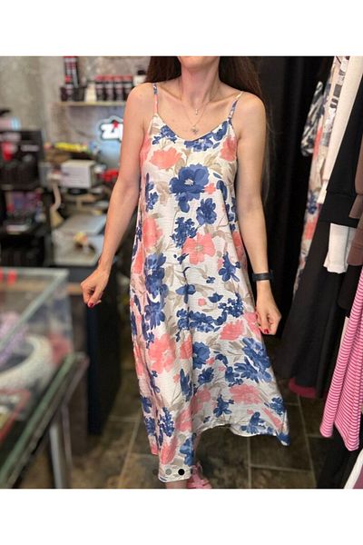 DİMA Modal Fabric Floral Dress with Strap Lining