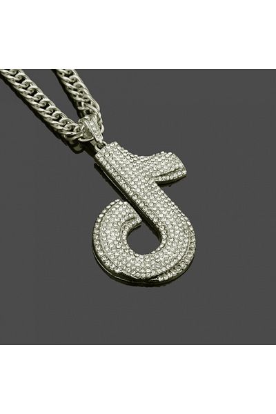 Tessero Cuban Chain Hip Hop Necklace with Iced Out Pendant, Oversize, Zirconia Stones, Plated with 18K Gold,