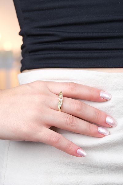 Jack Ferrero Zircon Stone Women's Ring (Adjustable)