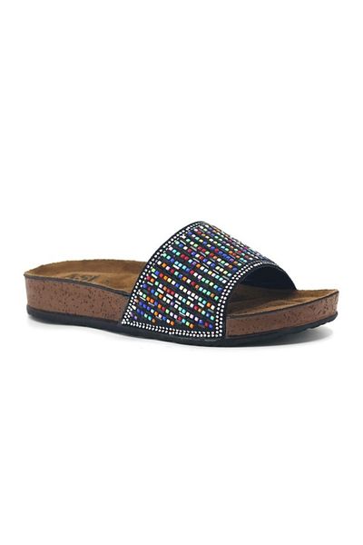 soElite Orthopedic Sole Stone Bead Embroidered Buckleless Sea Pool Beach Daily Women's Slippers