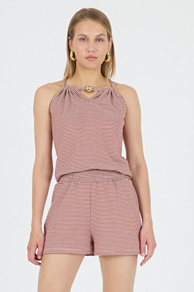 Laranor Elastic Waist Geometric Pattern Jacquard Knitted Bermuda Shorts 25L8112