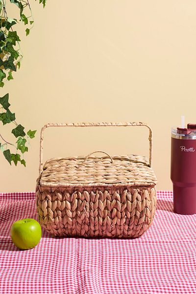 Perotti Кошница за пикник Cliento от ракита с капак 31,5x31,5 см