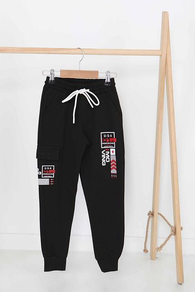 TOFİSA Boy's Black Sweatpants - 27382
