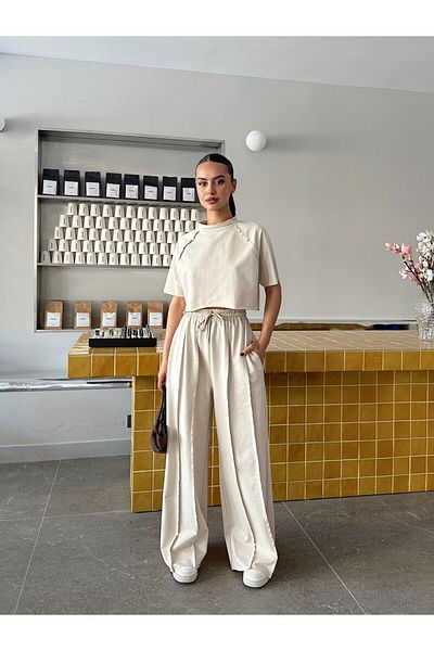 mydukkan.co Reverse Stitch Detail Crop Set