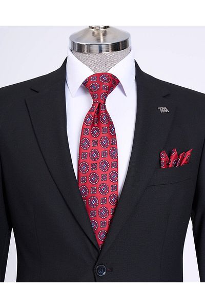 TerziAdemAltun Slim Fit Jacket Pants Suit Black T13570