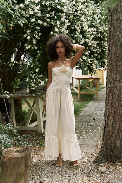 BOHEMAİ Elisa Rose Detail Yellow Long Dress