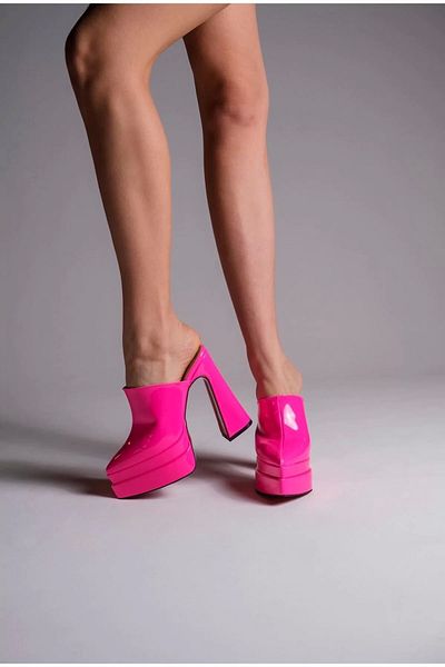PayBuy Stylish Design Double Platform Design Closed Toe High Heel Slippers Stylish and Elegant Evening Dress Shoes