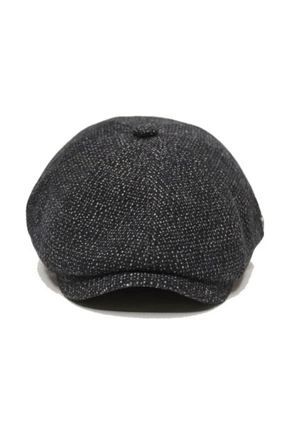 ergül çanta Wool Twid Fabric Black British Men's Cap Hat