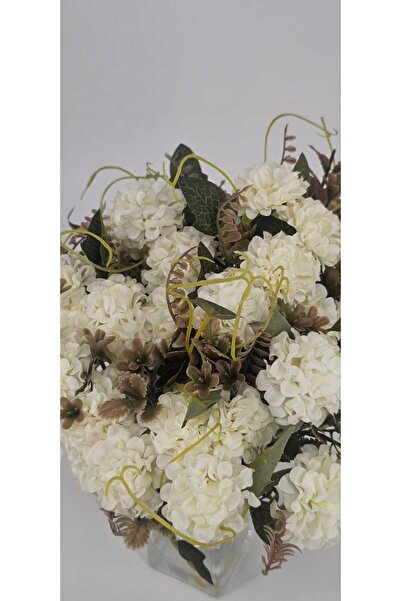 YASİMA Yapay eskitme beyaz karanfil saksı vazo dekor çiçeği