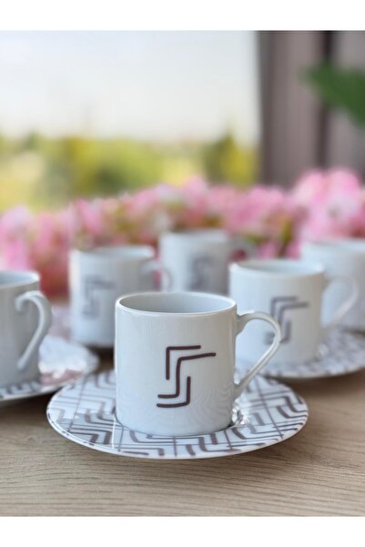 Porland Tamina Desen1 8 Piece Coffee Cup for 4 Persons 90Cc